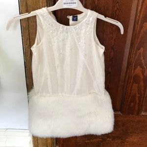 GAP KIDS Stunning party kids  dresss-sequins & faux fur. 5T